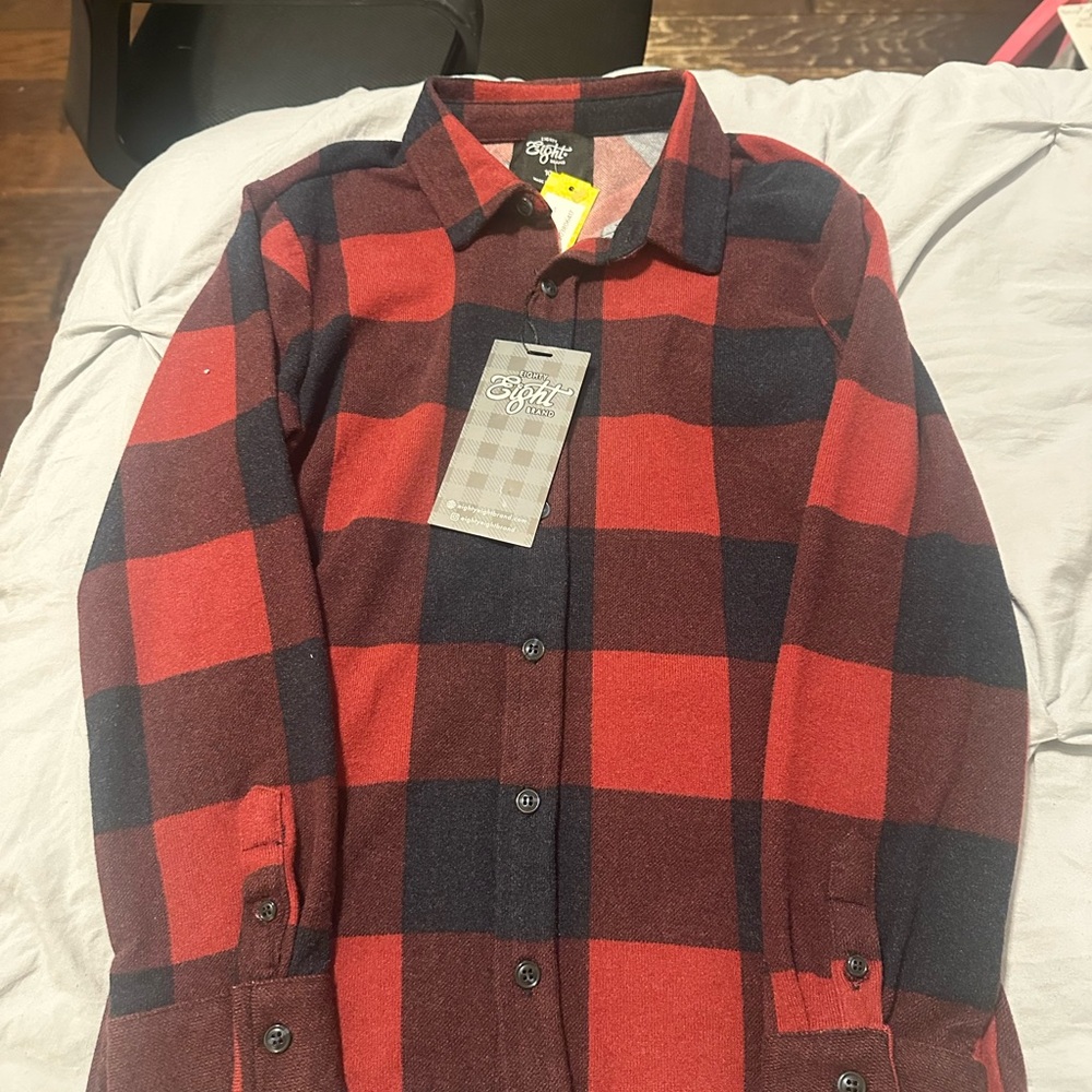 Kids Eighty Eight Red & Black Buffalo Plaid Button-Down Shirt size 10